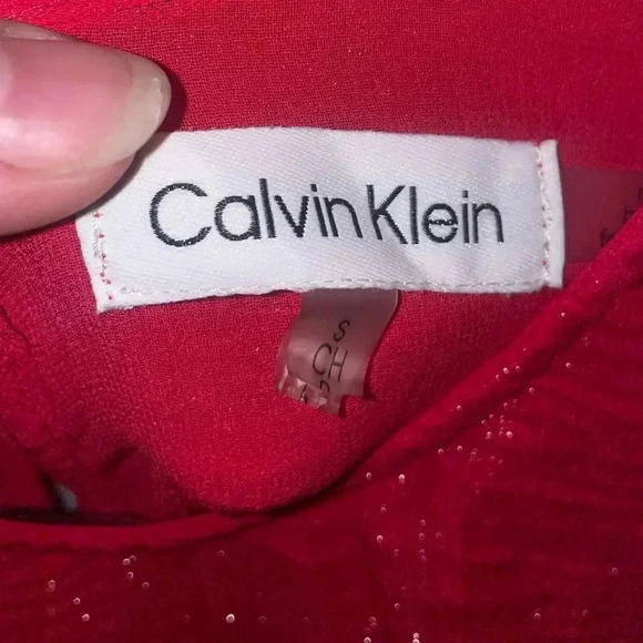 Calvin Klein women’s puff shoulder chiffon pullover top - Picture 3 of 5